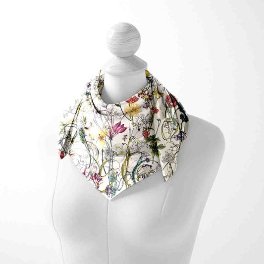 Citrus Bloom Bandana – Orange Satin Scarf for Men & Women