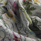 Close-up of floral fabric with colorful flowers on a white background
