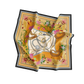 Amber Petal Bandana – Orange Flower Print Satin Scarf | Unisex