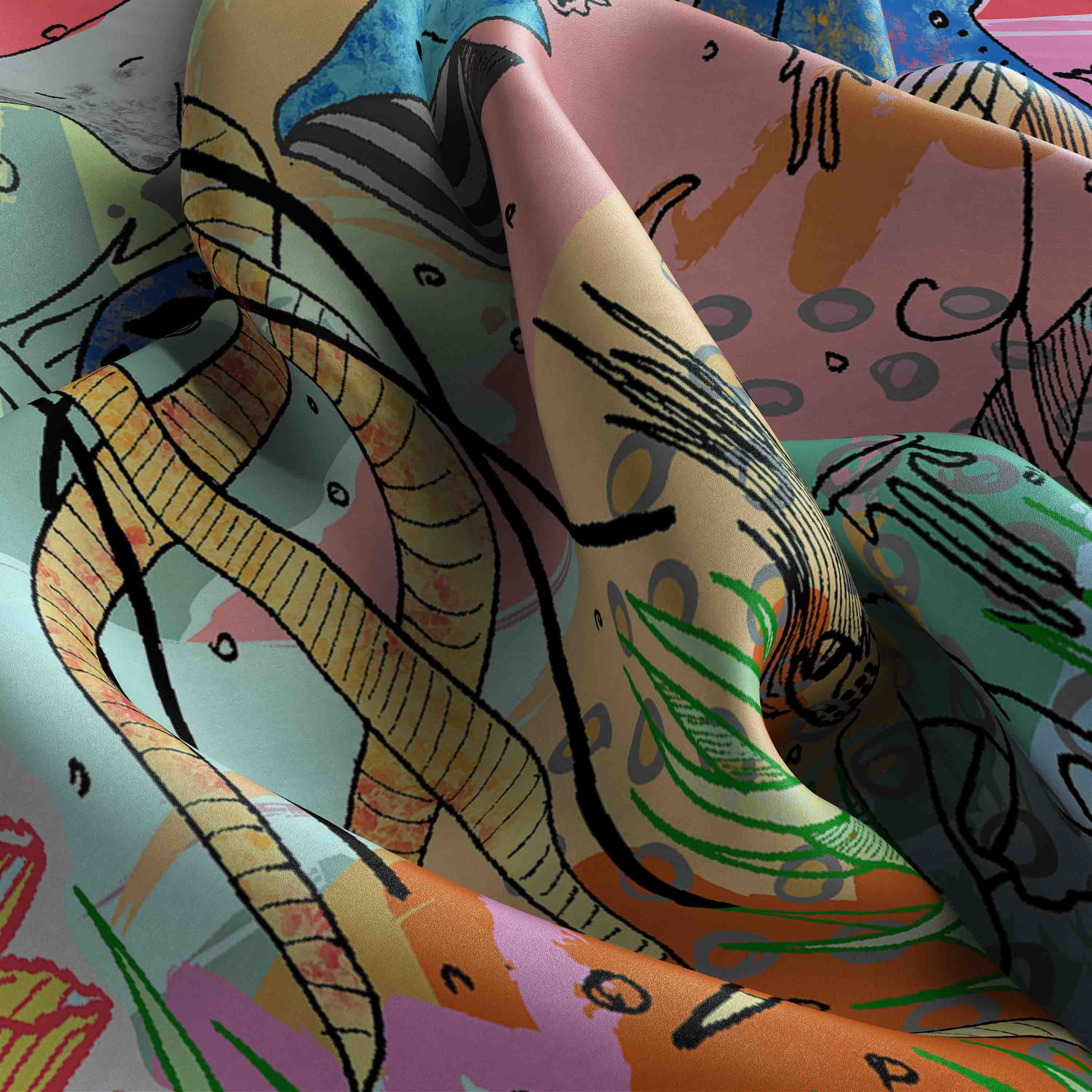 Monochrome Bandana with Elegant Floral Patterns – Stylish