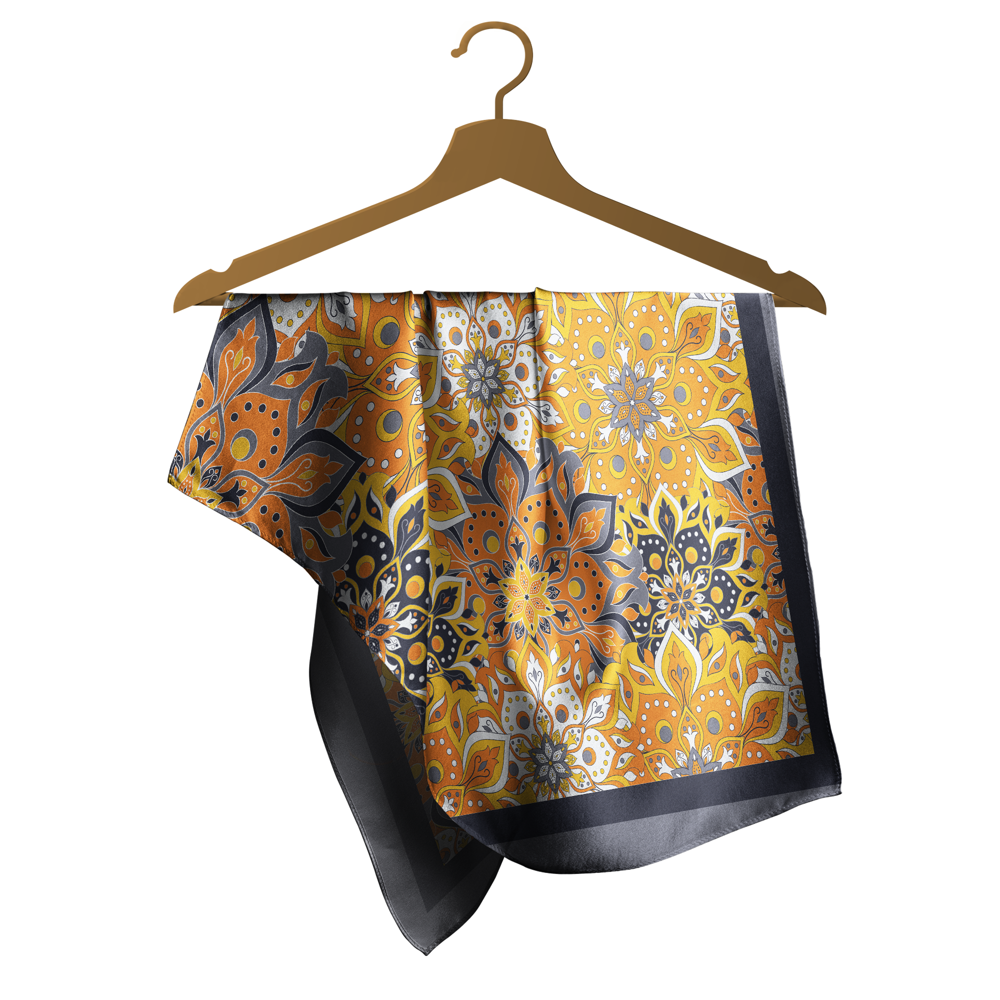 Orange Floral Satin Scarf Bandana: Stylish and Versatile