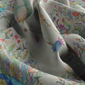 Close-up of colorful floral-patterned fabric