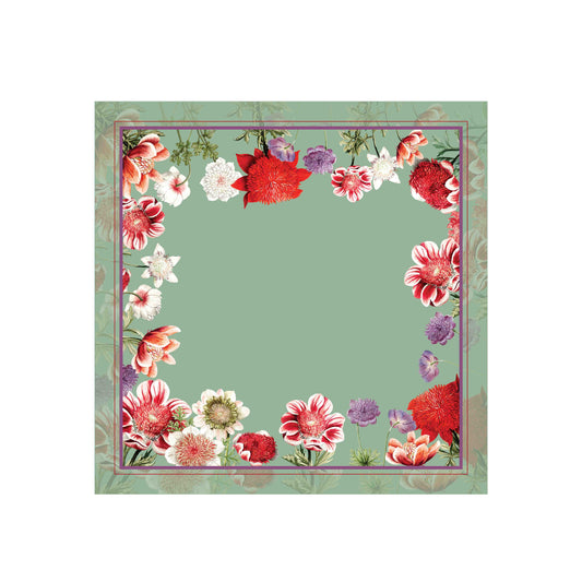 Festive Green Red Bandana – Digital Print Satin Wrap