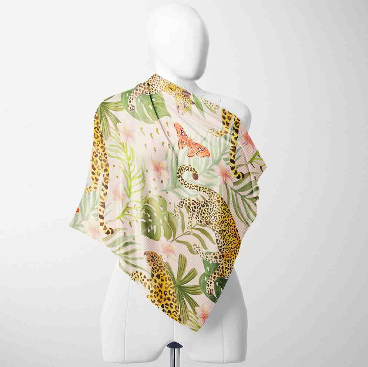 4 Satin Bandanas -100x100 cm Square Scarves