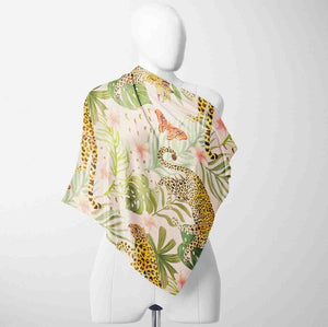 4 Satin Bandanas -100x100 cm Square Scarves