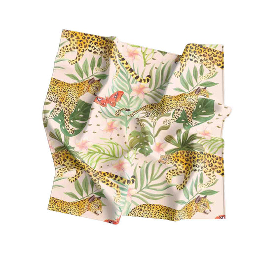 Floral Light Green Bandana – Digital Print Scarf | 100x100