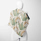 Botanical White Green Bandana – Elegant Satin Scarf | 100x100