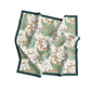 Botanical White Green Bandana – Elegant Satin Scarf | 100x100
