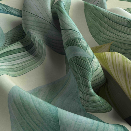 Meadow White & Green Bandana – Elegant Satin Scarf