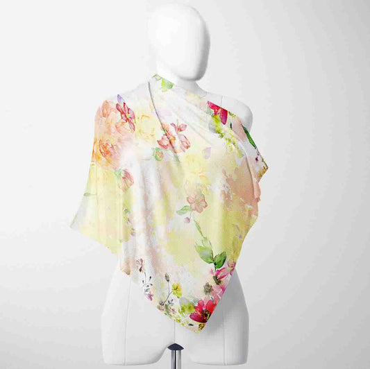 Nature Blend Bandana – White & Green Satin Square Scarf