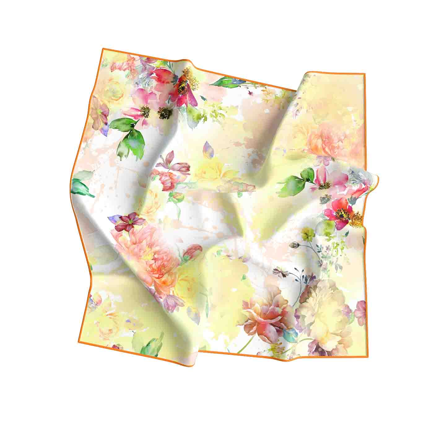 Nature Blend Bandana – White & Green Satin Square Scarf