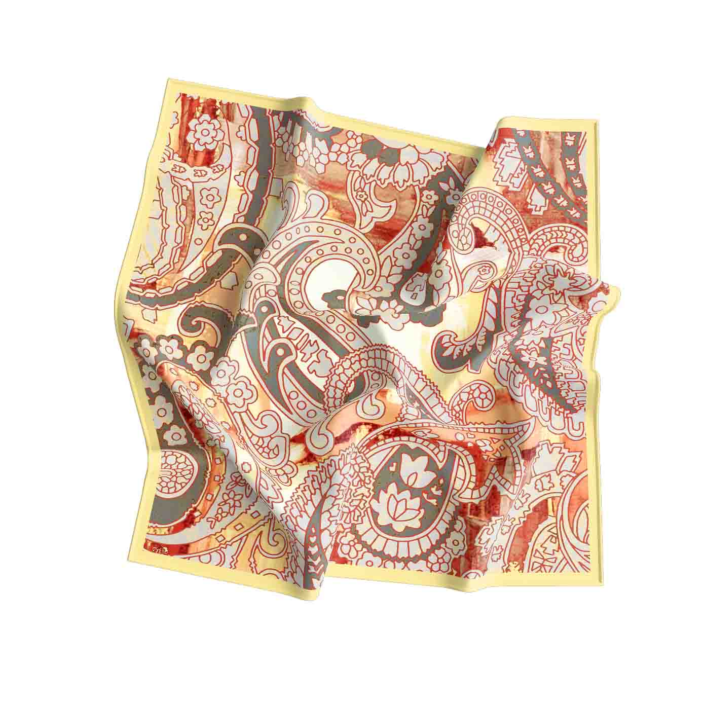 Paisley patterned fabric on a white background