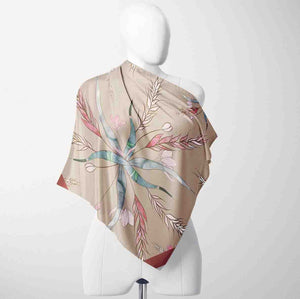 4 Satin Bandanas -100x100 cm Square Scarves