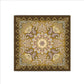 Decorative brown fabric with intricate paisley pattern on a white background