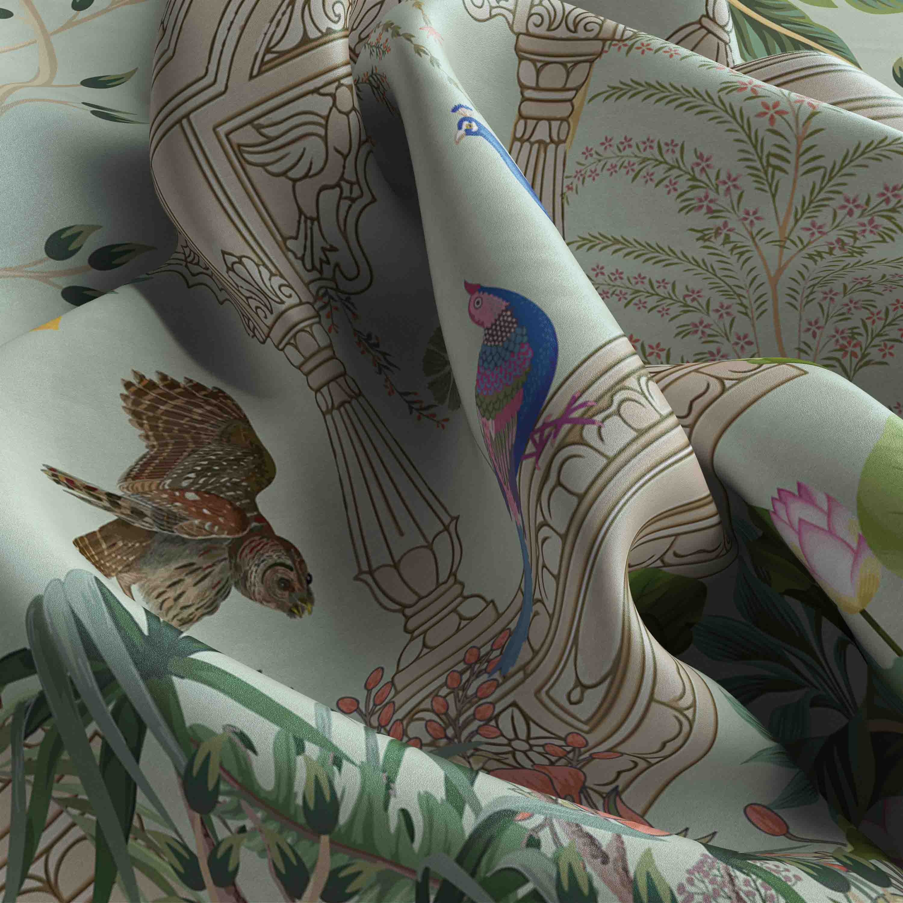 Soft Satin Floral Scarf for Men & Women – Stylish Accessory