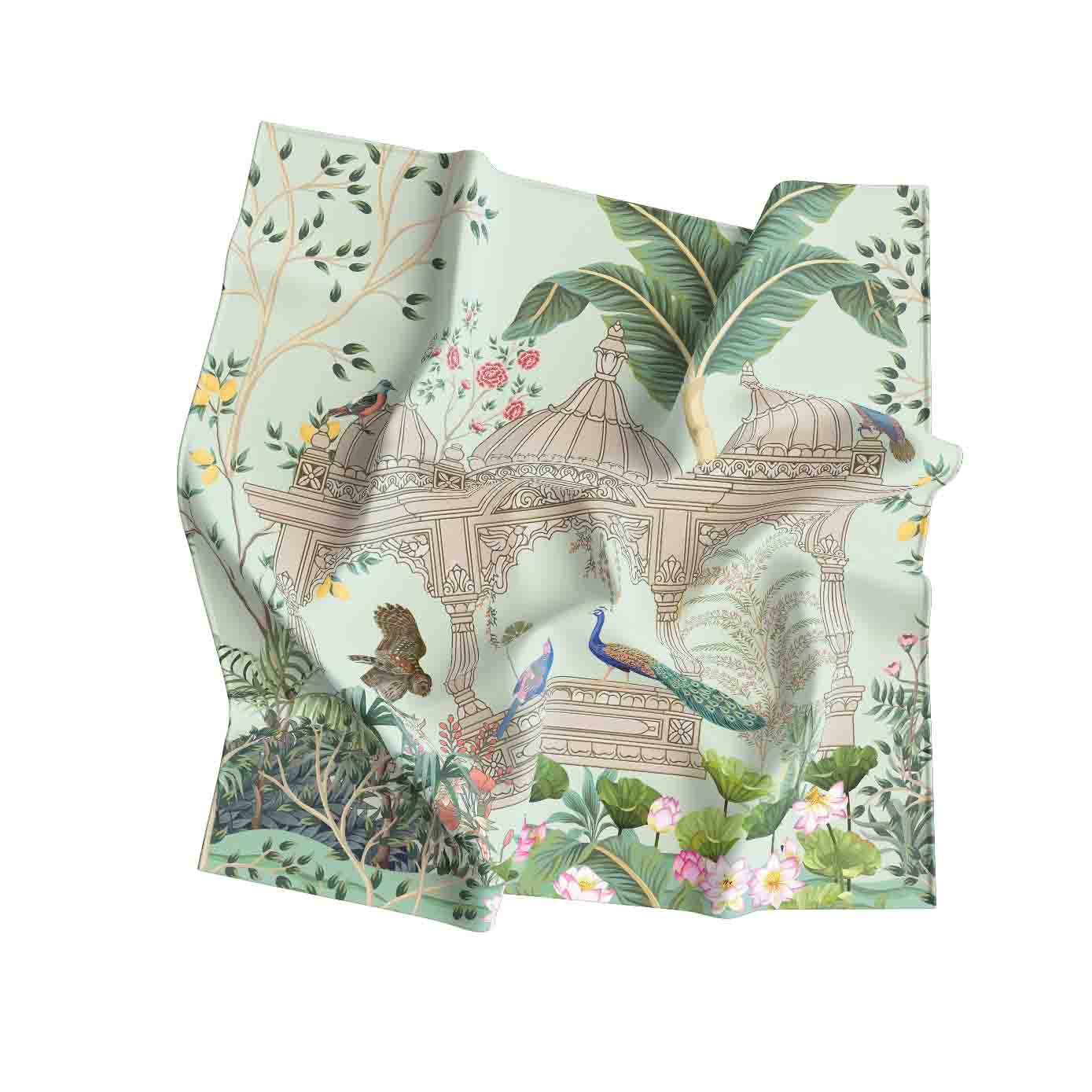 Ivory Olive Bandana – Premium Satin Scarf with Natural Tones