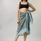 Premium Blue & Green Floral Sarong Versatile Summer Essential