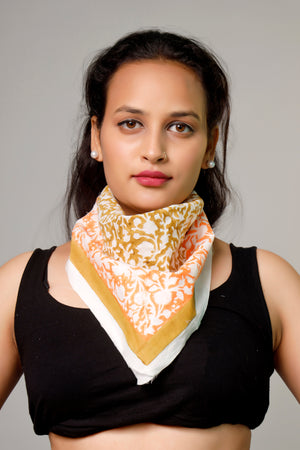 Soft Cotton Boho Scarf, Lightweight Unisex Bandana, Eco-Friendly Handmade Summer Wrap