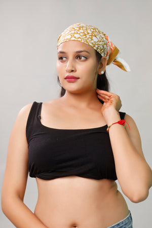 Soft Cotton Boho Scarf, Lightweight Unisex Bandana, Eco-Friendly Handmade Summer Wrap
