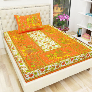 151 TC Cotton Single Checkered Bedsheet (Pack of 1, Multicolor)