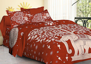 160 TC Cotton Single Floral Bedsheet (Pack of 1, PINK)
